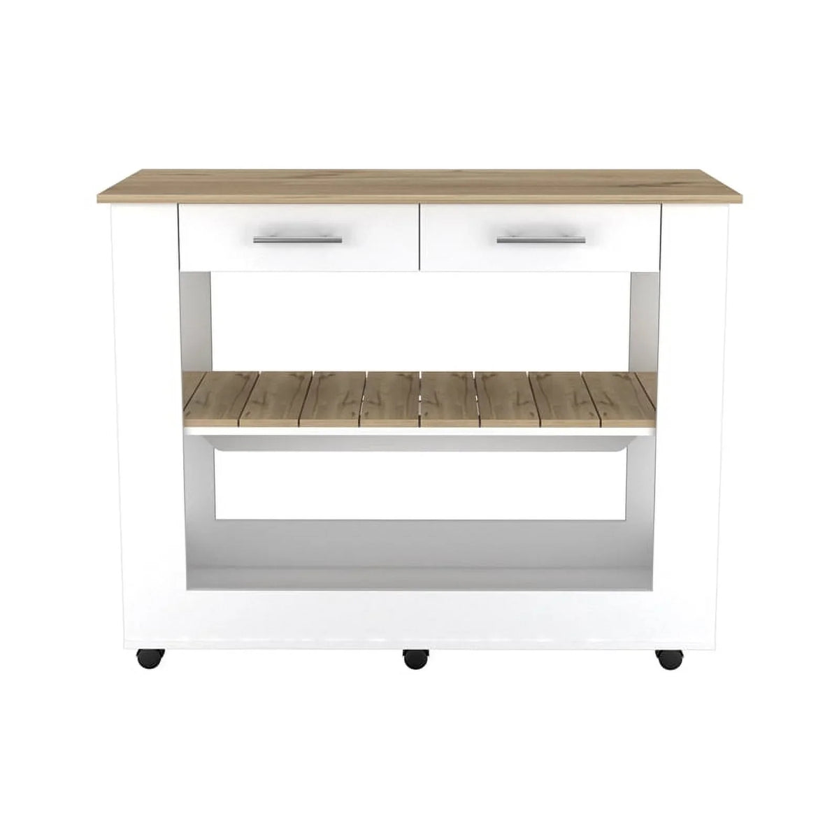 Home Square 2-Piece Set with Wood Kitchen Island and Utility Sink