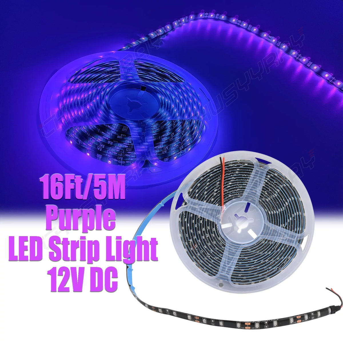 LED Lights Strip, Purple 300 LEDs Light Strips Kit for Bedroom, Home, Kitchen
