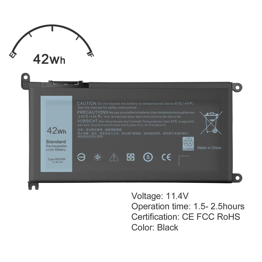 4Cell WDX0R Laptop Battery for Dell Inspiron 13-5000 13-7000 15-5000 15-7000 NEW
