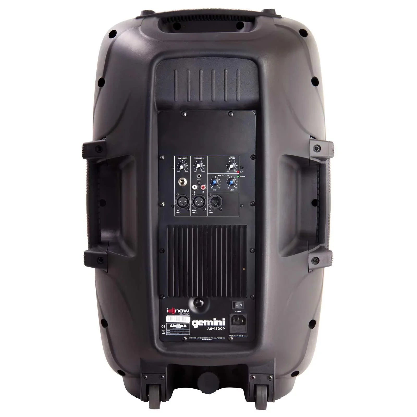 (2) Gemini AS-1500P 15" Active Speakers with GMU-M100 Single Channel UHF Microphone Package