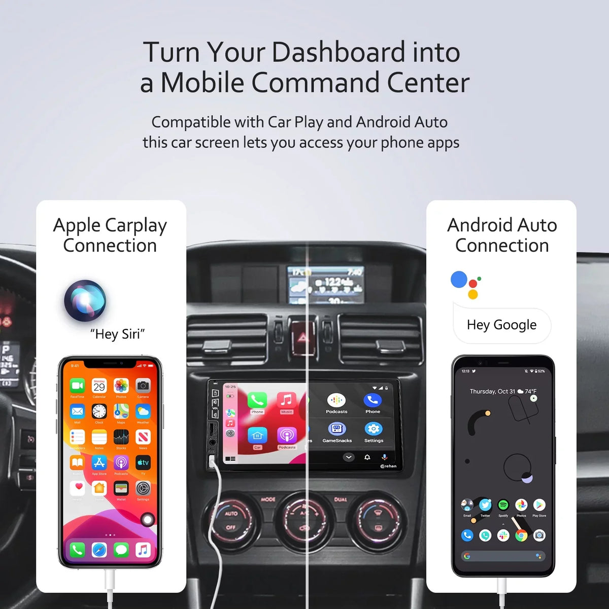 Double Din Car Stereo Bluetooth - Corehan 7 Inch IPS Touch Screen Car Radio Multimedia Player with Complimentary Backup Camera Compatiable with Apple Carplay, Android Auto, Mirror Link