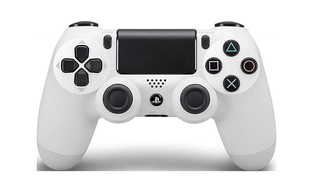 PS4 DualShock Wireless Controller Bundle - White - With Earbuds Like New with BOLT AXTION