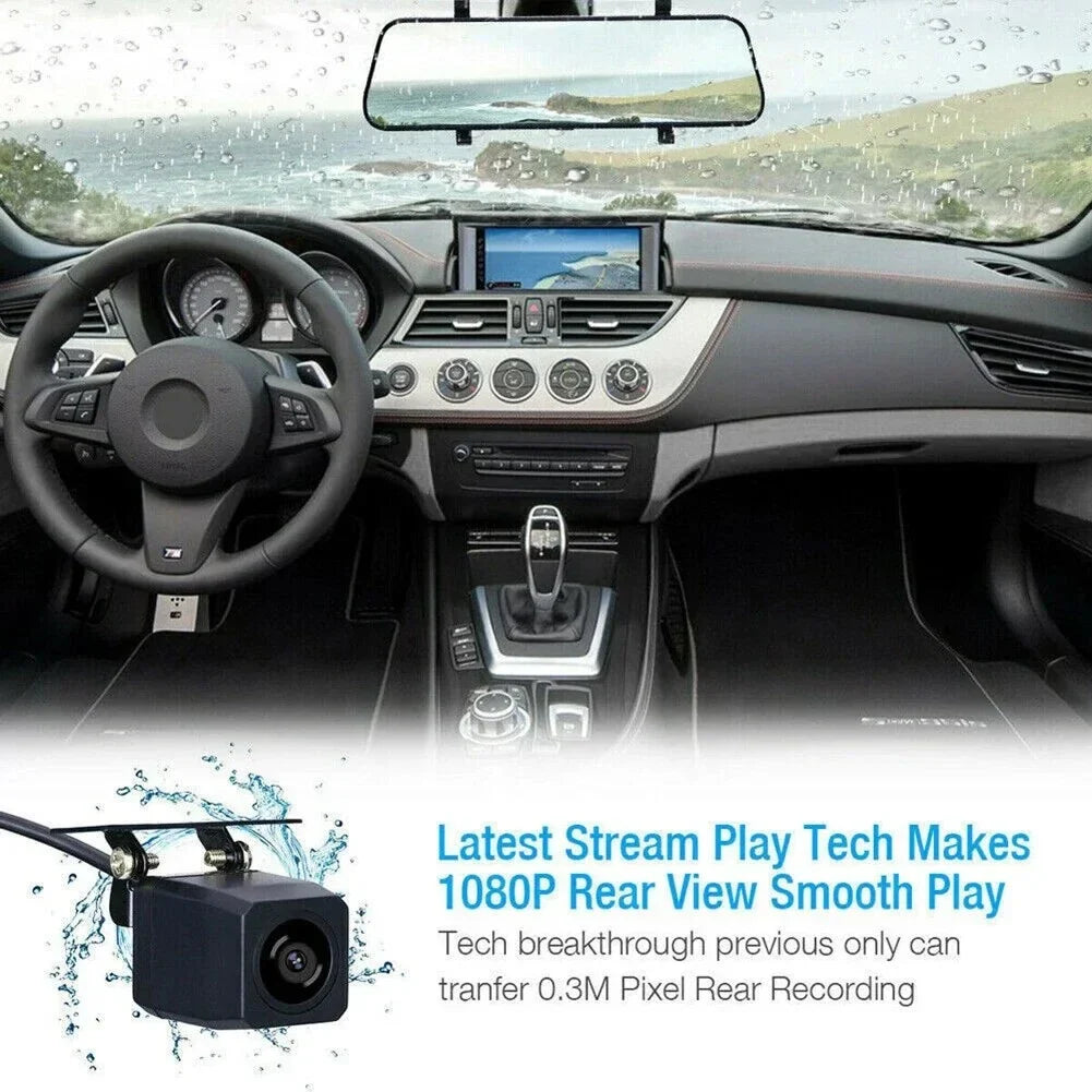 For HD Car DVR Front Rear Dual  Cam 10-Inch Touch Screen Rearview Mirror Video Recorder Dashcam Dropshipping