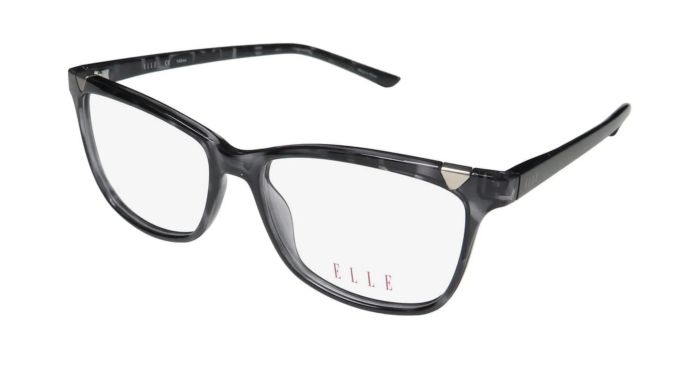 NEW ELLE 13425 WOMENS/LADIES CAT EYE FULL-RIM GRAY AFFORDABLE DESIGNER CAT EYE CASUAL BUDGET FRAME DEMO LENSES 53-15-140 EYEGLASSES/SPECTACLES