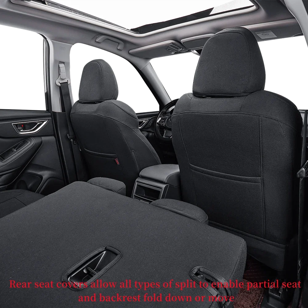 Coverdream Custom Fit KONA Car Seat Covers for Hyundai KONA 2018 2019 2020 2021 2022 2023 - Polyester (Black,Full Set)