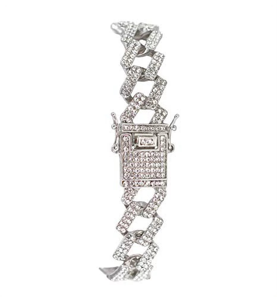 Charles Raymond Iced Out Mens Color on Blast Watch Single or Combo Sets with Blinged Out Bracelets Set. Iced Out Colourful Rainbow Flame Collection (ST10380-ZZ SLV)