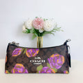 Coach CL406 Charlotte Shoulder Bag In Signature Canvas With Rose Print IN Brown Iris Multi