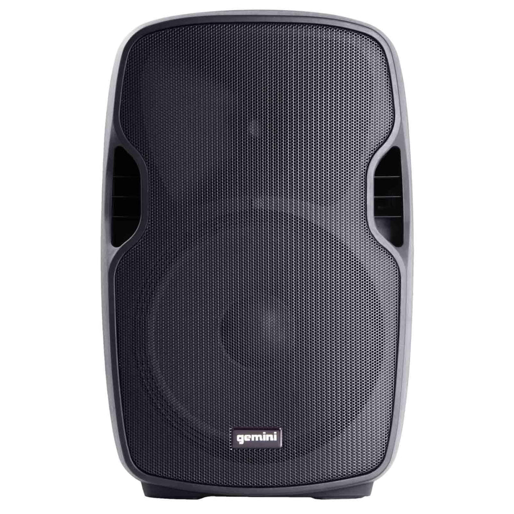 (2) Gemini AS-1500P 15" Active Speakers with GMU-M100 Single Channel UHF Microphone Package