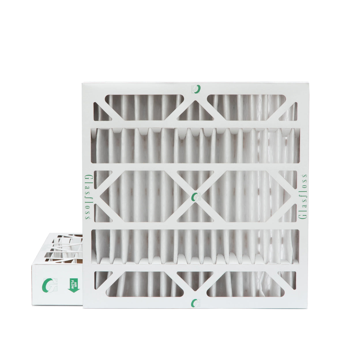 2 Pack of 20x20x4 MERV 13 Pleated 4" Inch Air Filters by Glasfloss. Actual Size: 19-1/2 x 19-1/2 x 3-3/4