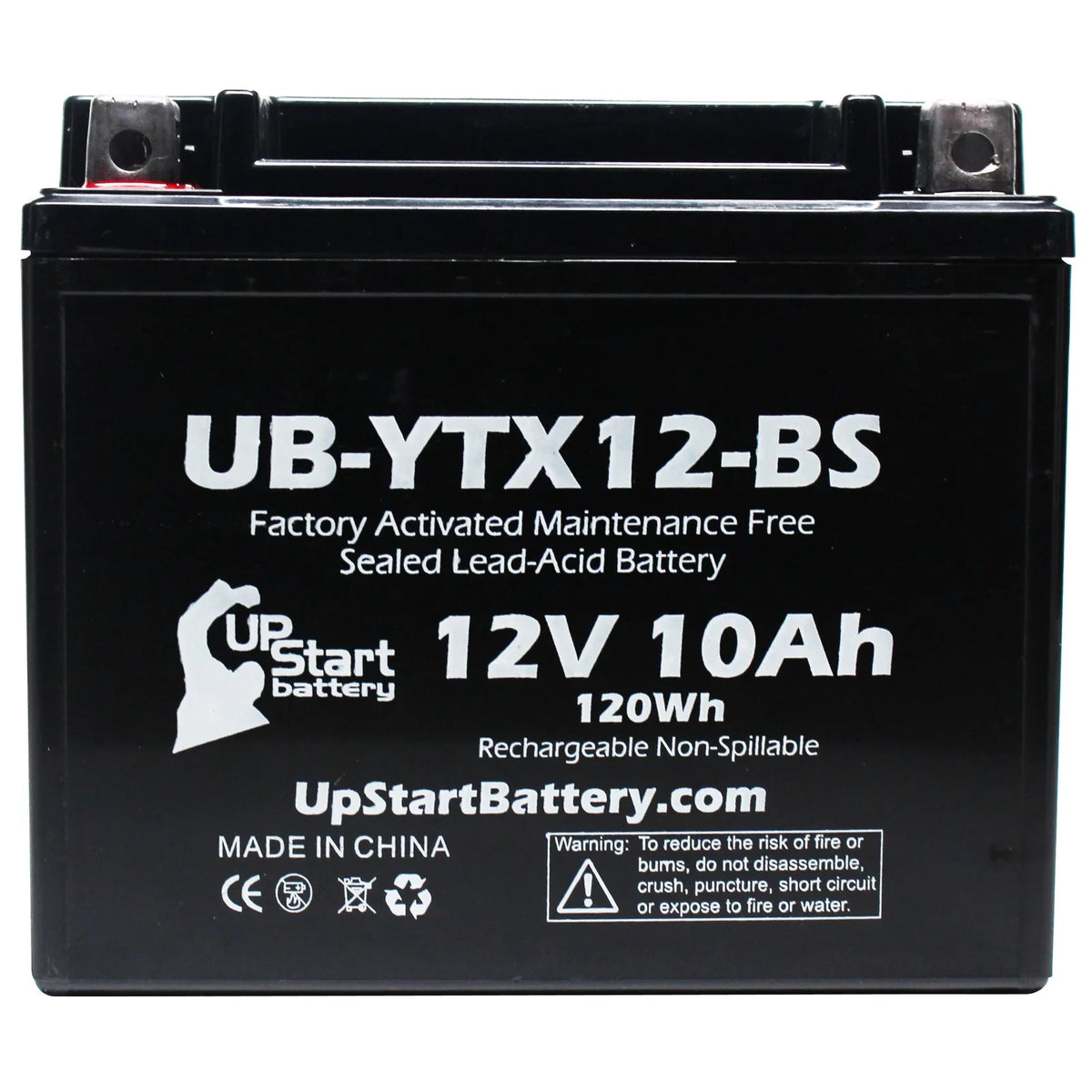 2-Pack UpStart Battery Replacement 2001 Suzuki GSX-R1000 1000 CC Factory Activated, Maintenance Free, Motorcycle Battery - 12V, 10Ah, UB-YTX12-BS