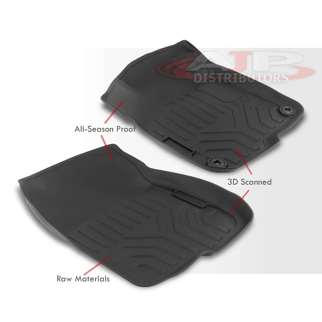 AJP Distributors 3-Piece All Weather Season Proof Guard TPE Rubber Floor Mats Liner Front Rear Set Compatible/Replacement For Honda CR-V CRV SUV RW RT 2017 2018 2019 2020 2021 2022 17 18 19 20 21 22