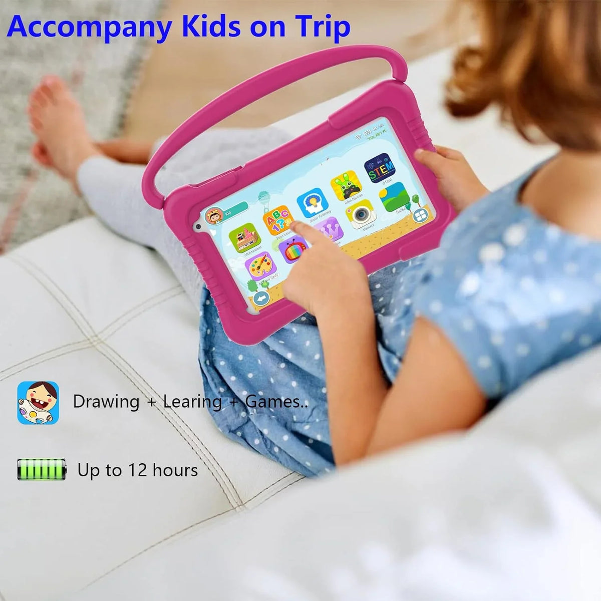 Kids Tablet 7 inch Tablet for Kids WiFi Kids Tablets 32G Android 11 Dual Camera Educational Games Parental Control, Toddler Tablet with Kids Software Pre-Installed Kid-Proof YouTube Netflix