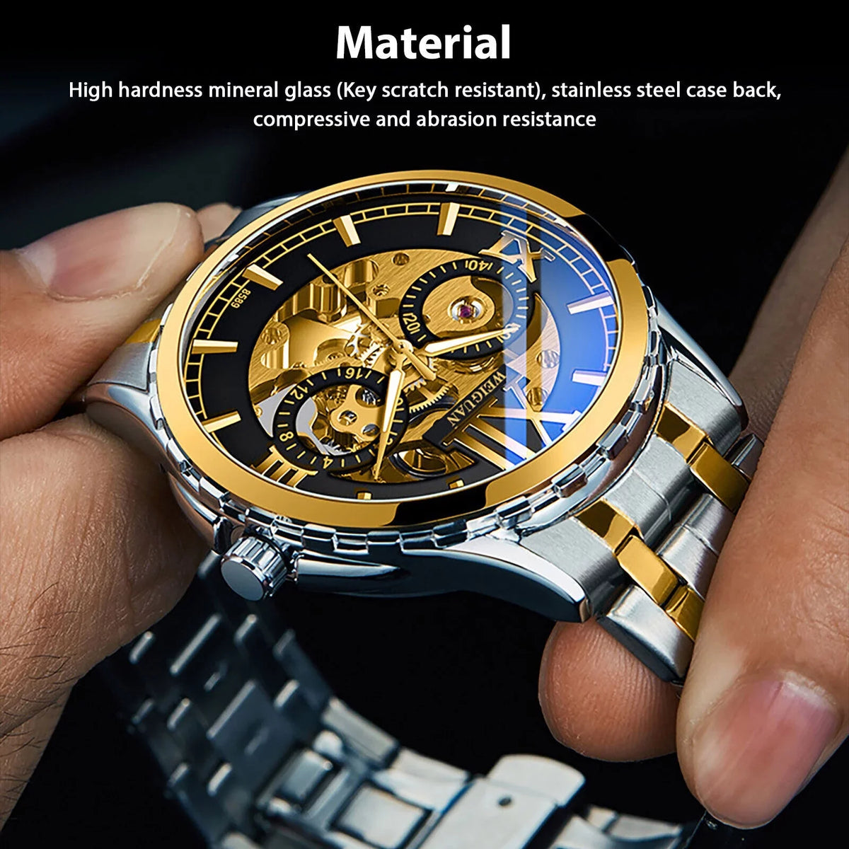 Men Luxury Watch Automatic Mechanical Stainless Steel Business Waterproof Wrist
