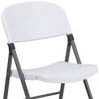 Flash Furniture HERCULES Series 330 lb. Capacity Granite White Plastic Folding Chair with Charcoal Frame