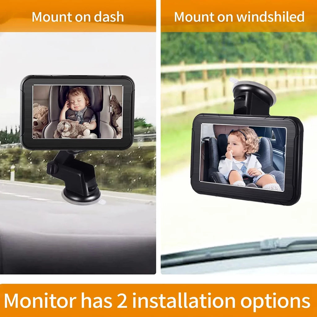moobody Baby Car Monitor 1080P High Definition Monitor Camera for Baby Rear Facing Seat 5 Inch Car Seat Mirror Display 150° Wide View Night Vision Baby Car Mirror Camera Easy InstalLatitudeion