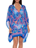 Ralph Lauren SUMMER PAISLEY Crinkly Chiffon Tunic Cover-up, US Large/X-large