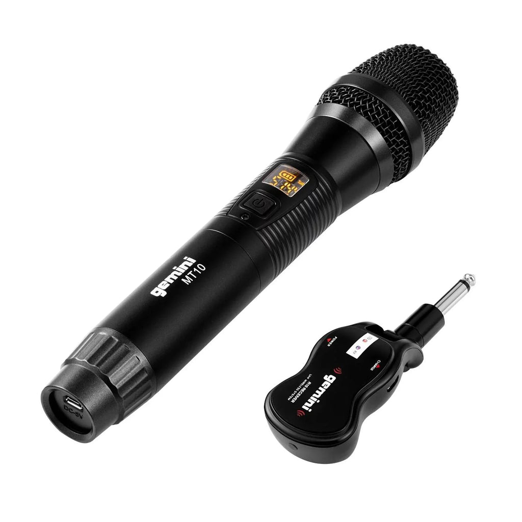 (2) Gemini AS-1500P 15" Active Speakers with GMU-M100 Single Channel UHF Microphone Package