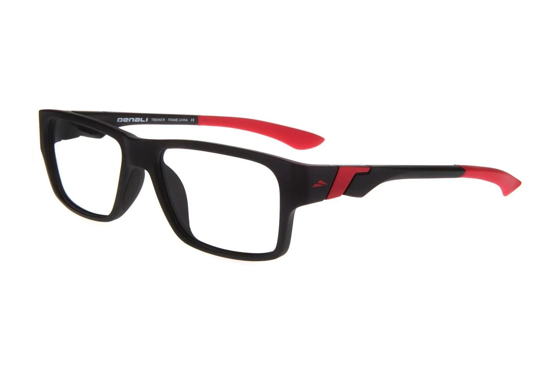 NEW DENALI Eyewear Matte Black & Red TREKKER Eyeglasses 54/17/145