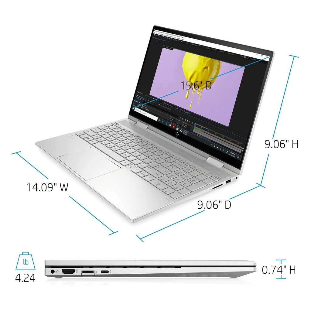 HP 2021 Envy 2-in-1 Laptop 15.6 inch FHD Touchdisplay 11th Gen Intel i5-1135G7 Iris Xe Graphics 16GB DDR4 1TB NVMe SSD WI-FI 6 Win 10 Home Fingerprint Backlit Keyboard w/ 32GB USB
