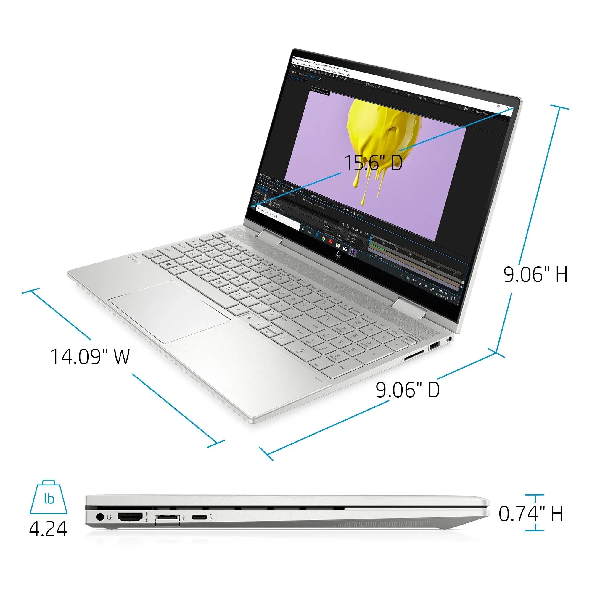 HP 2021 Envy 2-in-1 Laptop 15.6 inch FHD Touchdisplay 11th Gen Intel i5-1135G7 Iris Xe Graphics 16GB DDR4 1TB NVMe SSD WI-FI 6 Win 10 Home Fingerprint Backlit Keyboard w/ 32GB USB