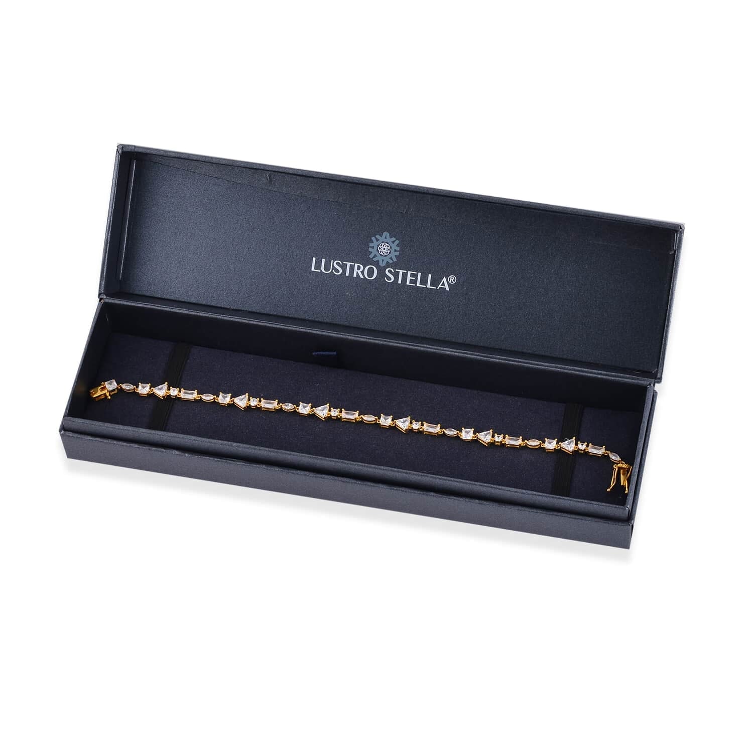 Shop LC Lustro Stella Cubic Zirconia CZ Marquise 925 Sterling Silver Vermeil Yellow Gold PLatitudeed Bracelet for Women Jewelry Size 8" Ct 10.66 Birthday Mothers Day Gifts for Mom