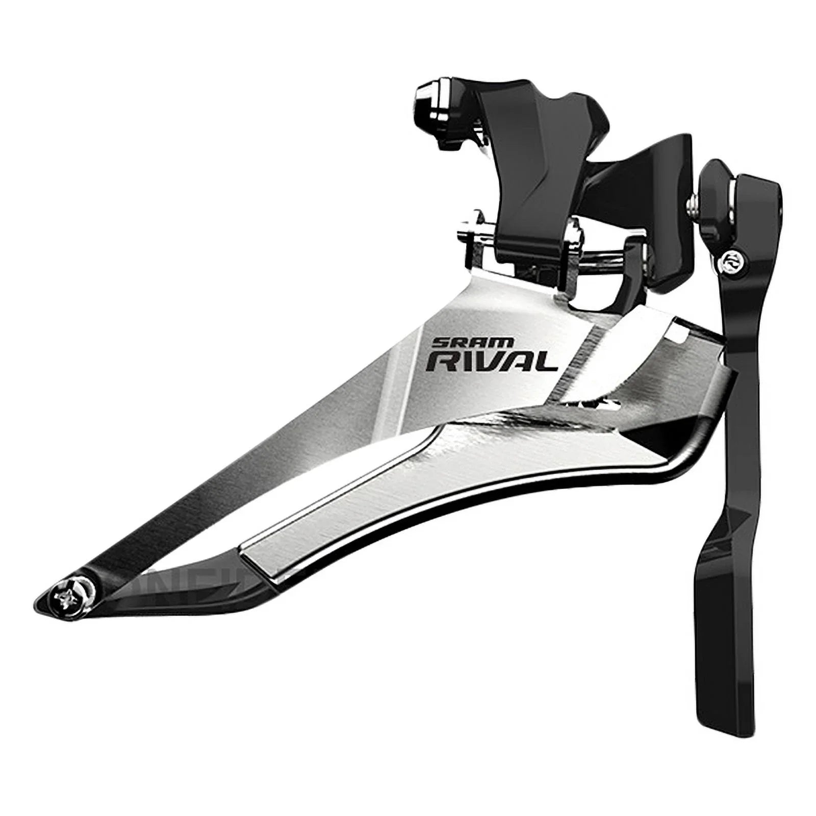 SRAM Rival 22 Front Derailleur - 2x11-Speed Yaw, Braze-on, with Chain Spotter, Silver/Black
