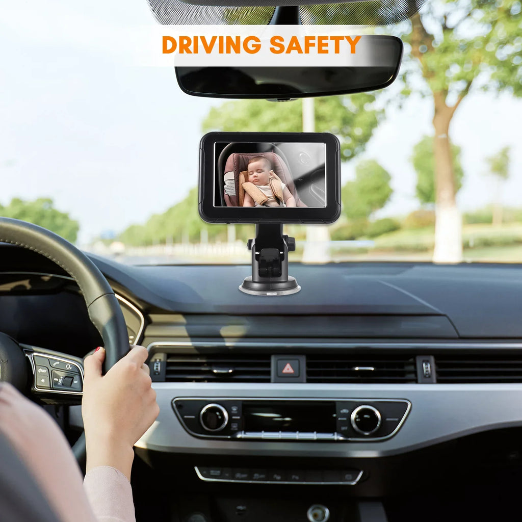 moobody Baby Car Monitor 1080P High Definition Monitor Camera for Baby Rear Facing Seat 5 Inch Car Seat Mirror Display 150° Wide View Night Vision Baby Car Mirror Camera Easy InstalLatitudeion