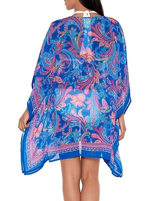 Ralph Lauren SUMMER PAISLEY Crinkly Chiffon Tunic Cover-up, US Large/X-large