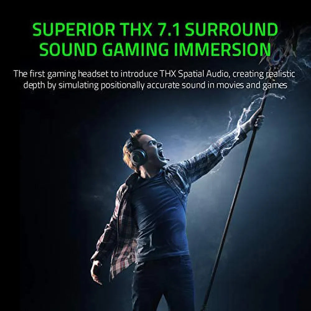 Razer Kraken Tournament Edition THX 7.1 Surround Sound Gaming Headset  Retractable Noise Cancelling Mic - USB DAC -  For PC  PS4  PS5  Nintendo Switch  Xbox One  Xbox Series X &amp; S  M