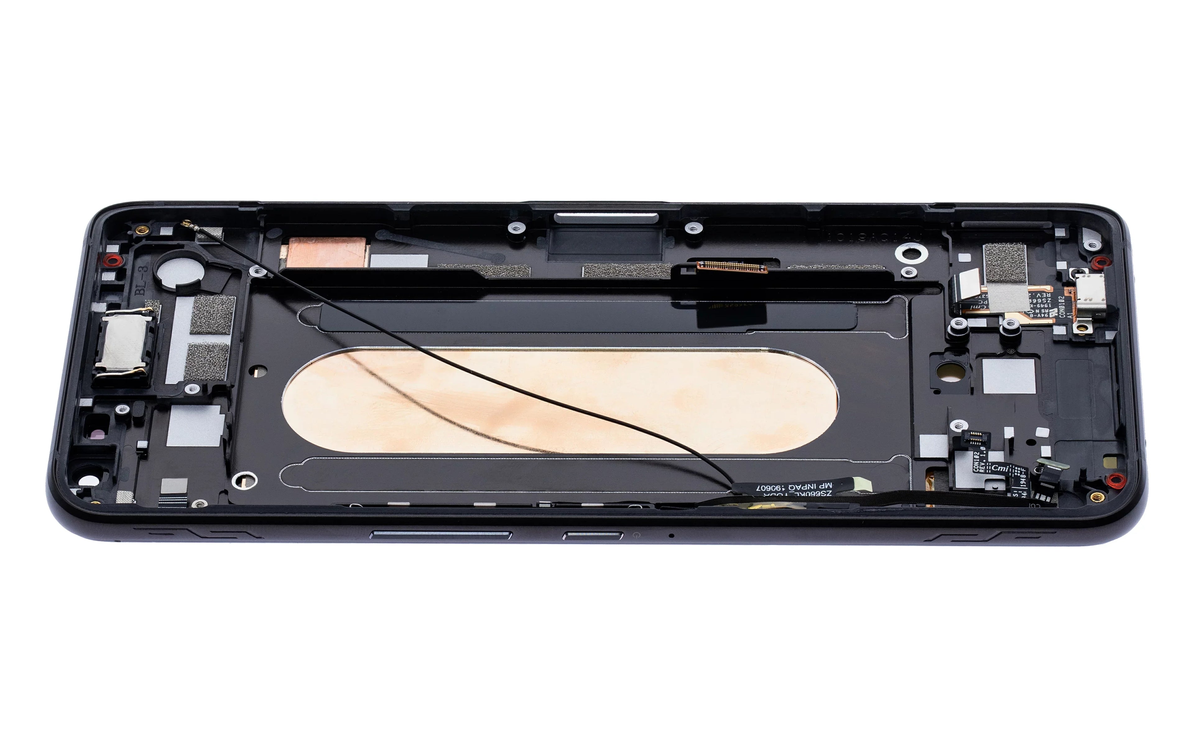 Replacement OLED Assembly With Frame Compatible For Asus ROG Phone 2 (ZS660KL) (Refurbished) (Matte Black)