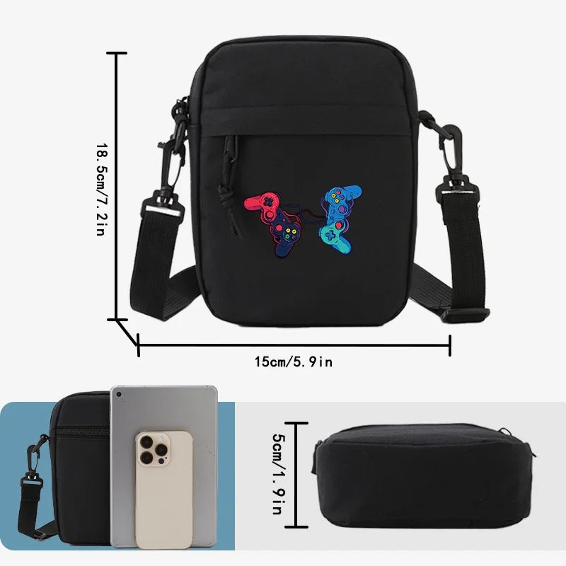moocr Games Handle Print Lightweight Casual Sling Bag With Detachable Shoulder Strap  Men‘s And Women‘s Crossbody Bag For Travel & Daily Commute & Outdoor Sports
