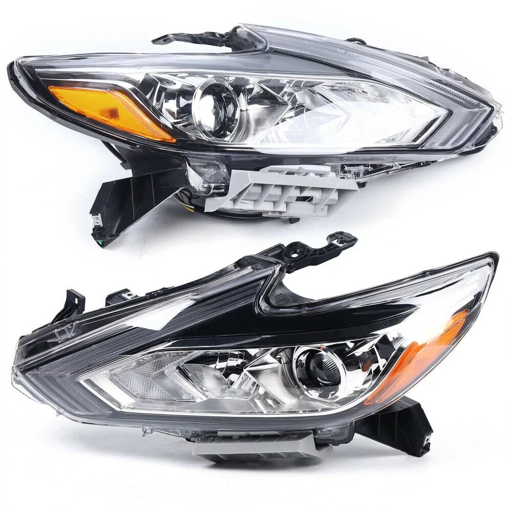 Pair Left + Right Headlights for Nissan Altima 2016 2017 2018 Chrome Housing