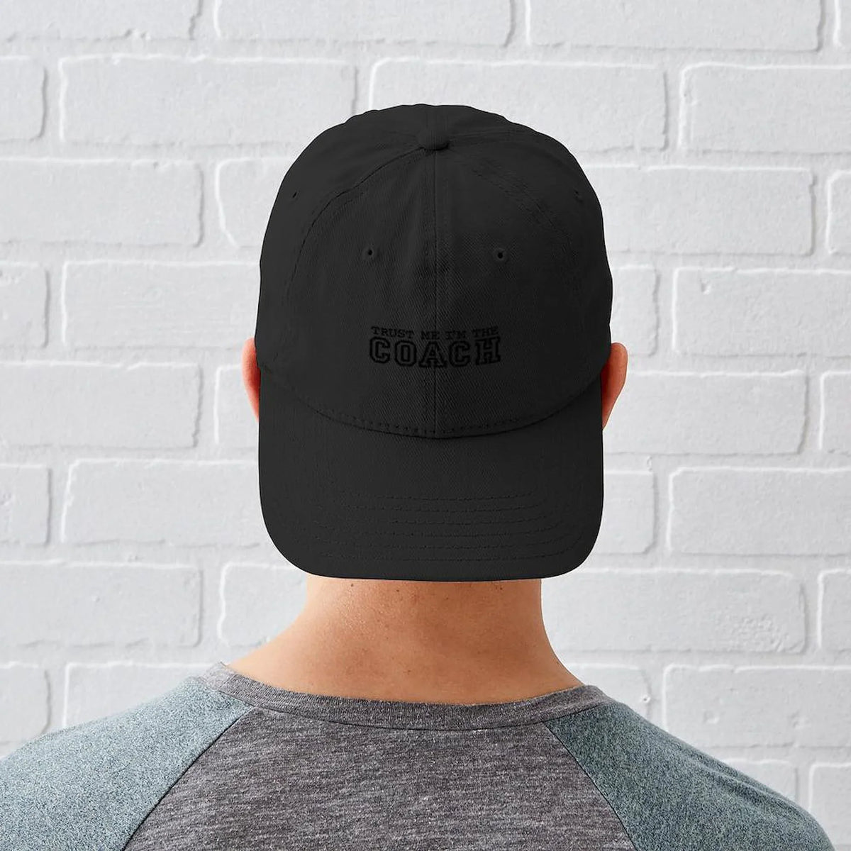CafePress - Trust Me I'm The Coach Black Cap - Printed Adjustable Cotton Canvas Black Baseball Hat