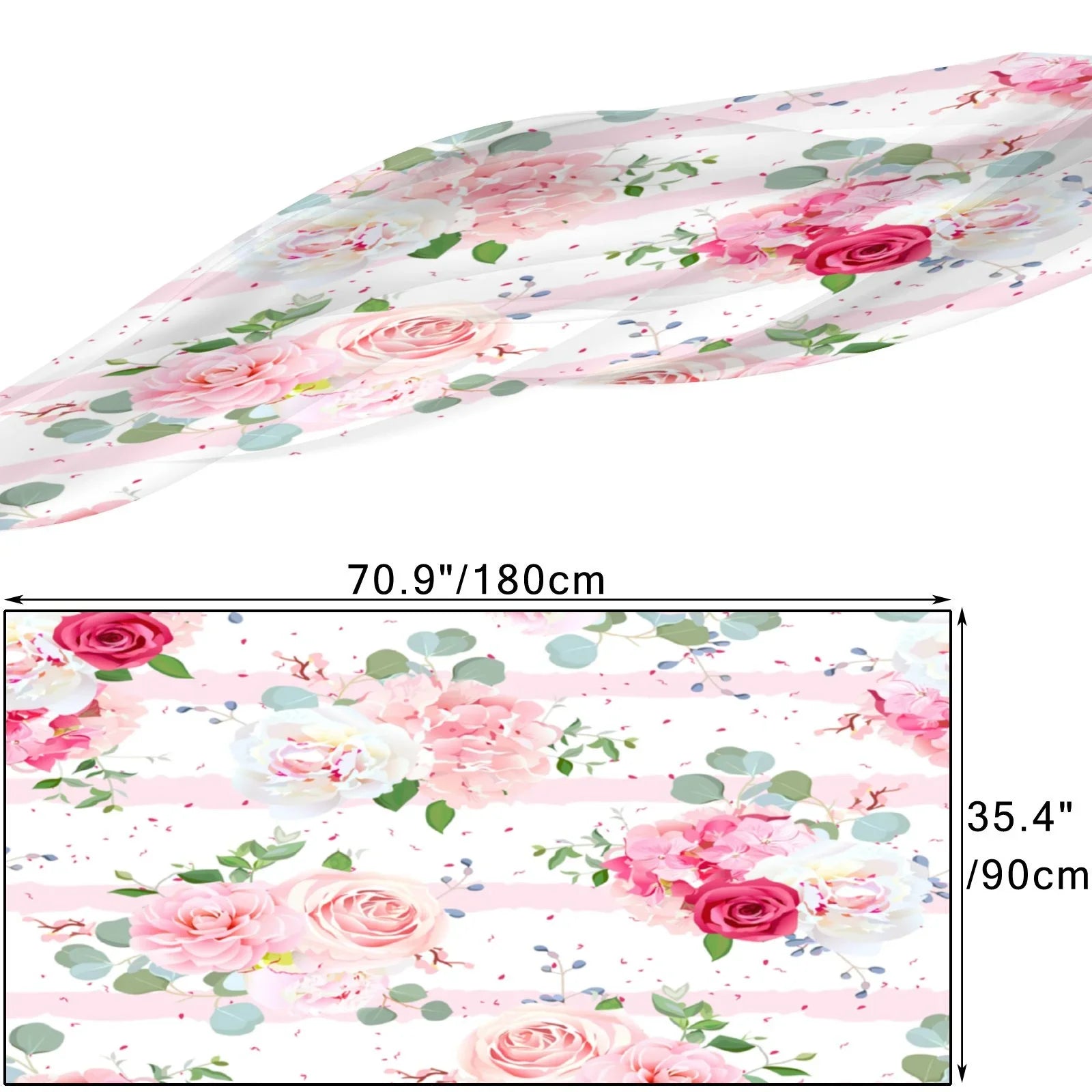 FREEAMG Red and Pink Rose Silk Long Scarf for Women Large Oblong Sundisplay Shawls Wraps Neck Headscarf Hair Wraps Gift Packed