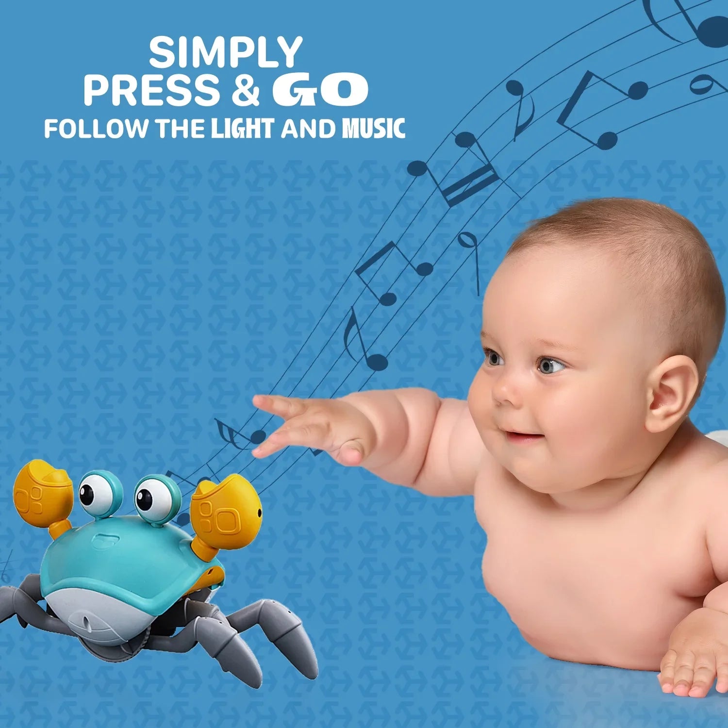 Sophron Baby Toys Infant Colorful Crawling Crab For 3 4 5 6 7 8 9 10 11 12 Kids And 36 Months Old Toddlers Learning Crawl & Walking - Ideal Christmas & Birthday Gift
