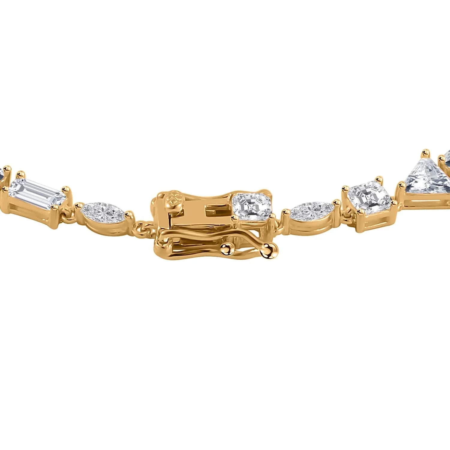 Shop LC Lustro Stella Cubic Zirconia CZ Marquise 925 Sterling Silver Vermeil Yellow Gold PLatitudeed Bracelet for Women Jewelry Size 8" Ct 10.66 Birthday Mothers Day Gifts for Mom