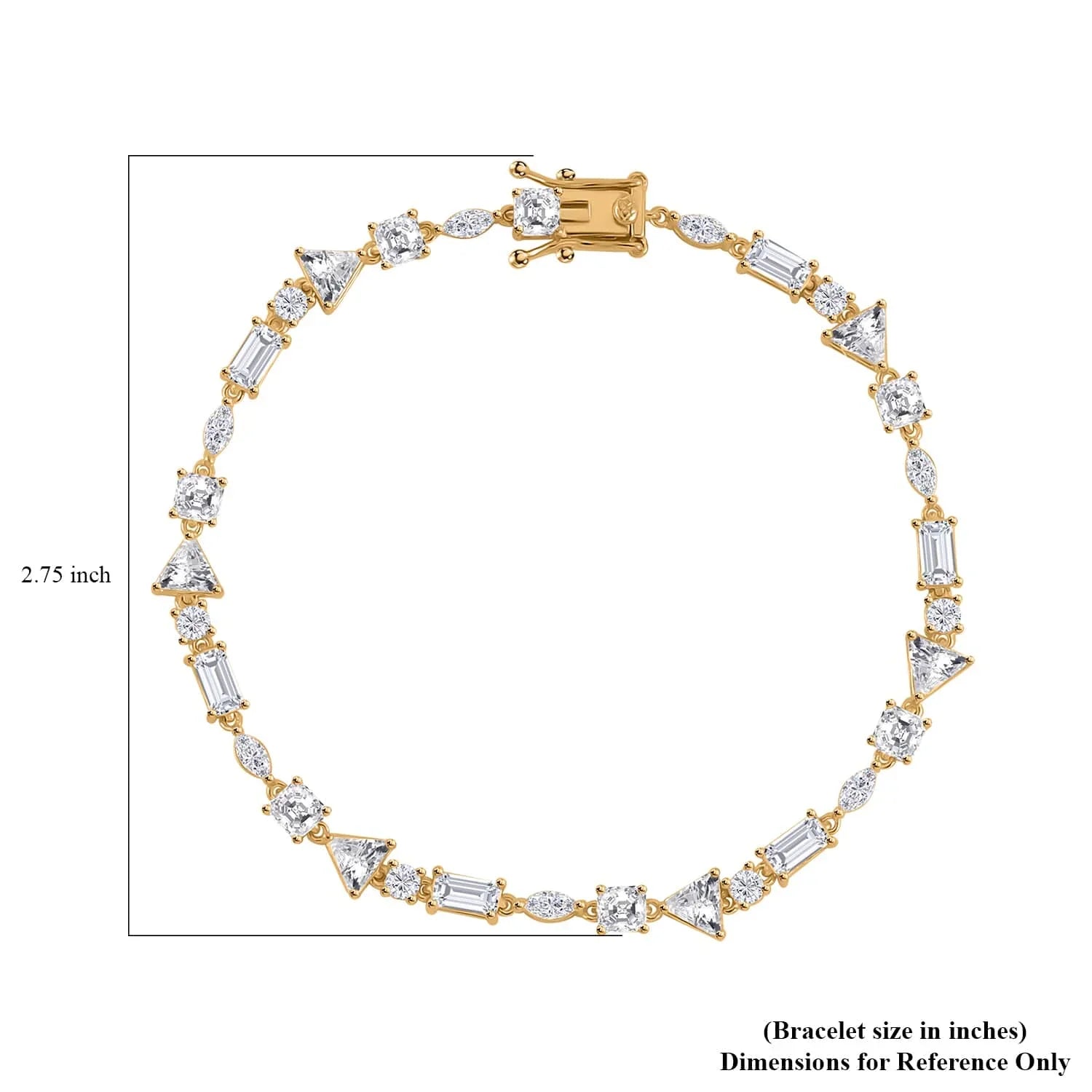 Shop LC Lustro Stella Cubic Zirconia CZ Marquise 925 Sterling Silver Vermeil Yellow Gold PLatitudeed Bracelet for Women Jewelry Size 8" Ct 10.66 Birthday Mothers Day Gifts for Mom
