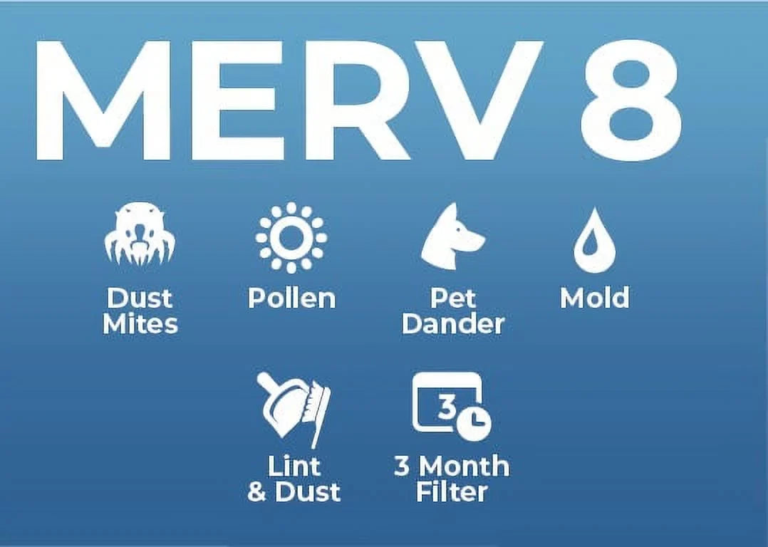 14x30x1 MERV 8 ( MPR 600, FPR 5-6 ) 1" Air Filters for AC & Furnace. 4 Pack. Exact Size: 13-1/2 x 29-1/2 x 3/4