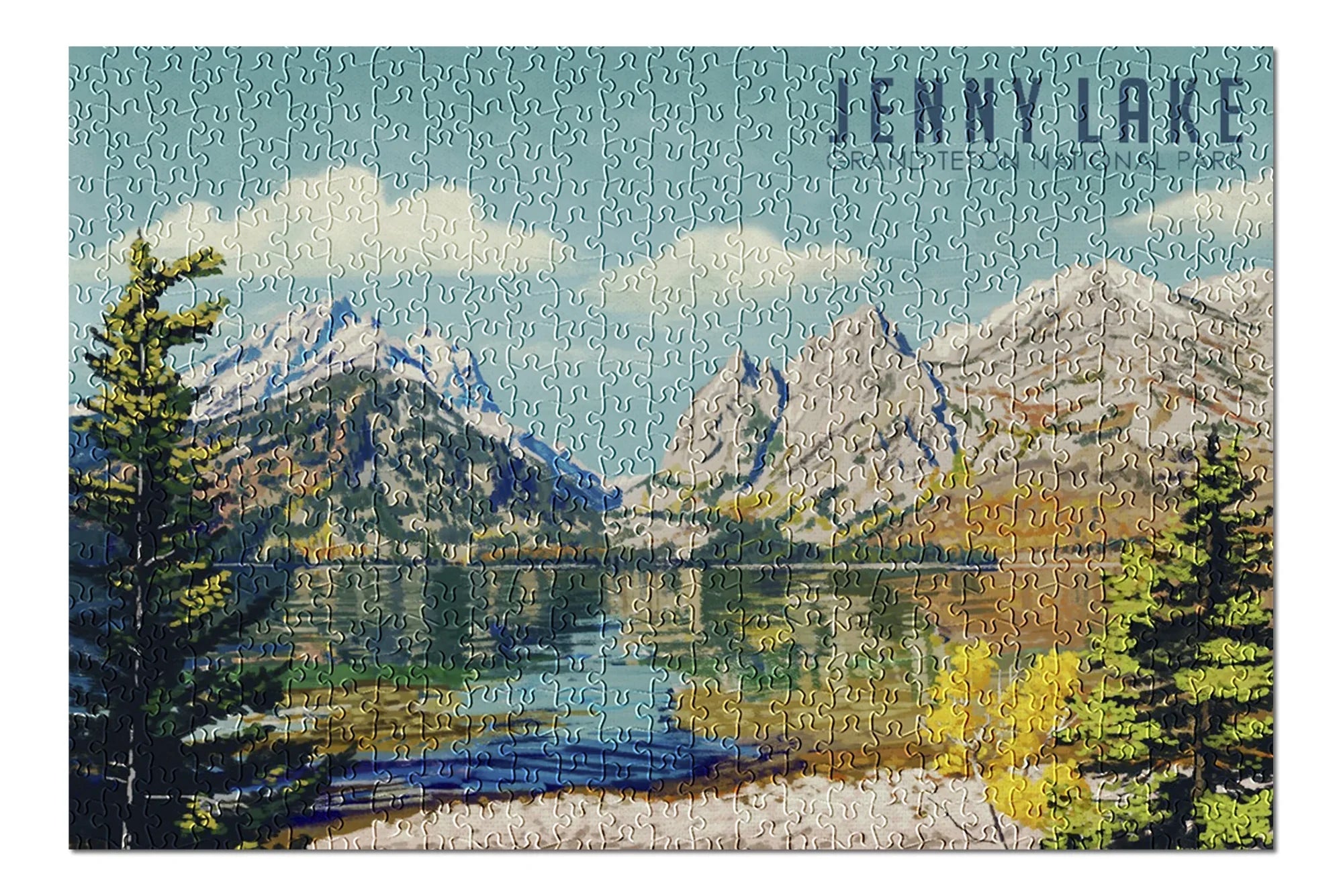 Grand Teton National Park, Wyoming, Jenny Lake, Oil Painting (19x27 inches, Premium 500 Piece Jigsaw Puzzle for Adults and Family, Made in USA)