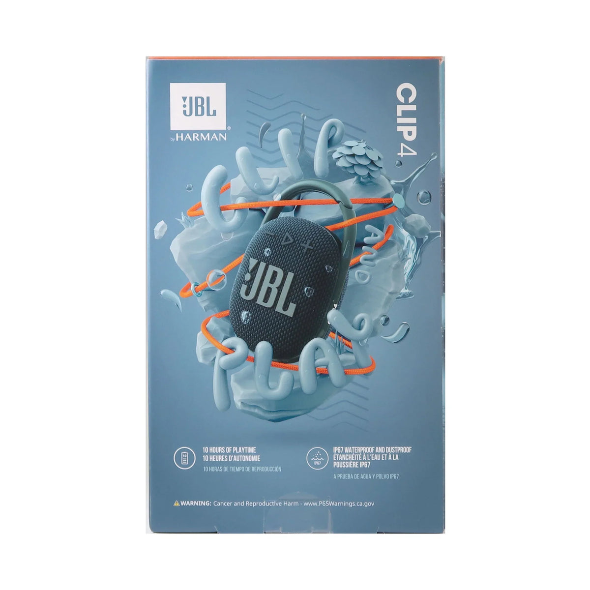 2x JBL Clip 4 Portable Bluetooth Waterproof Speaker (Blue)