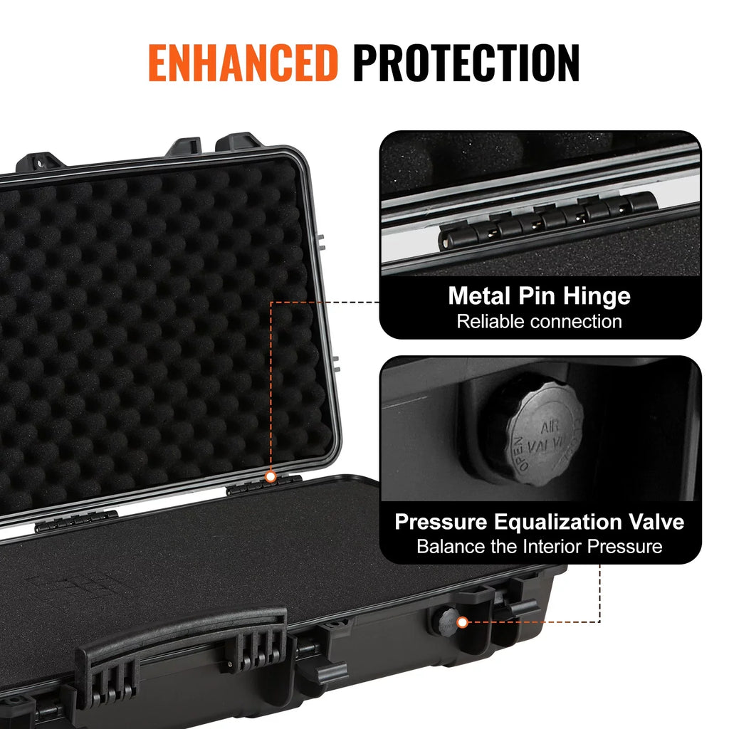 SKYSHALO Rifle Case, Rifle Hard Case with 3 Layers Fully-protective Foams, 42 inch lockable Hard Gun Case with Wheels, IP67 Waterproof & Crushproof, for Two Rifles or Shotguns, Airsoft Gun
