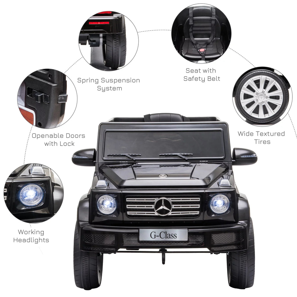 Aosom 12 V Mercedes Benz G500 Powered Ride-On with Remote Control, Bright Headlights, & Working Suspension