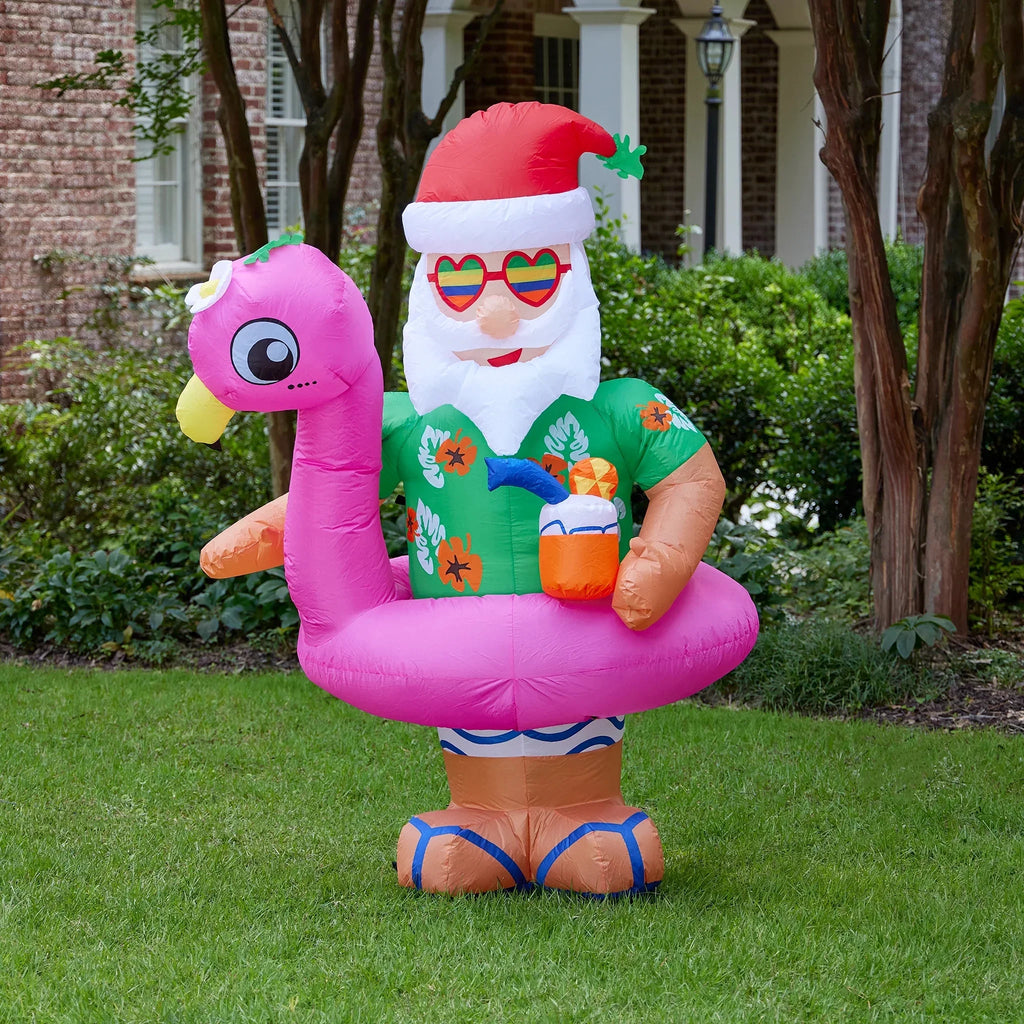 6ft Ready for the Beach Santa - Christmas InfLatitudeable by Seasonal LLC