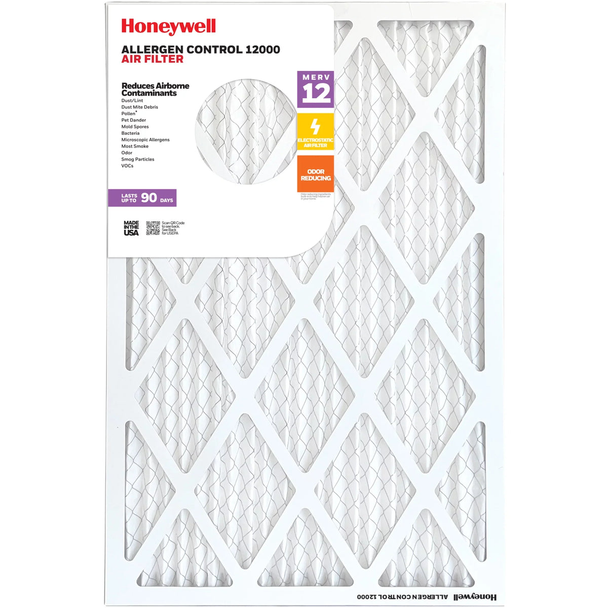 Honeywell 14x20x1 MERV 12 Pleated HVAC Furnace Air Filter- 12 Pack