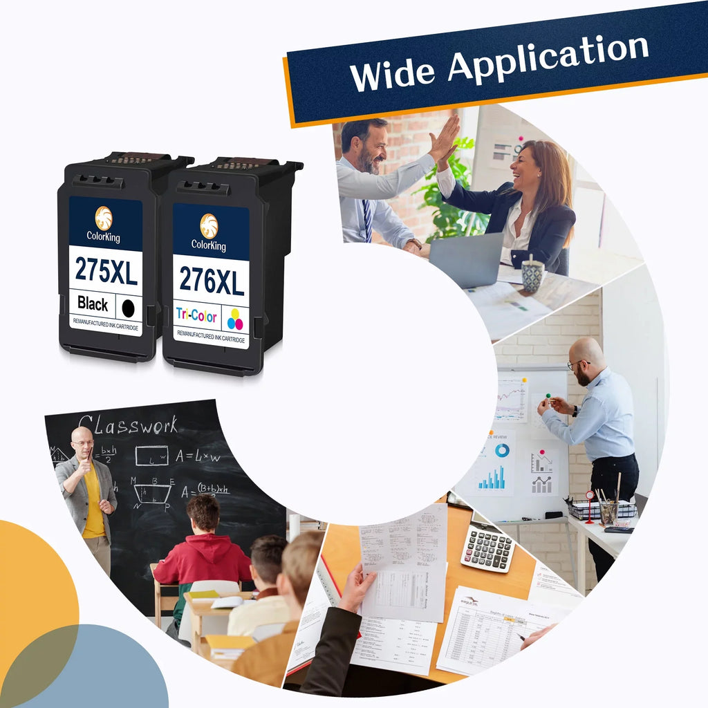 275XL 276XL Ink Cartridge Replacement for Canon PG-275 CL-276 275 276 Combo XL Compatible with Canon PIXMA TS3520 TS3522 TS3500 TR4720 TR4722 TR4700 Printer(2 Black, 1 Color)