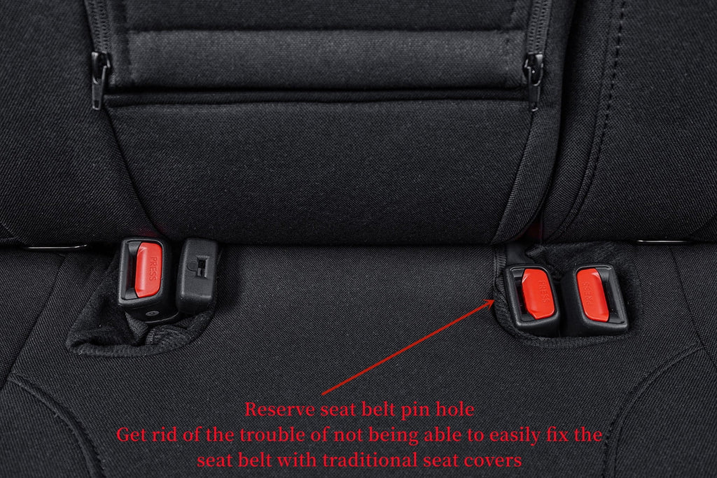 Coverdream Custom Fit KONA Car Seat Covers for Hyundai KONA 2018 2019 2020 2021 2022 2023 - Polyester (Black,Full Set)