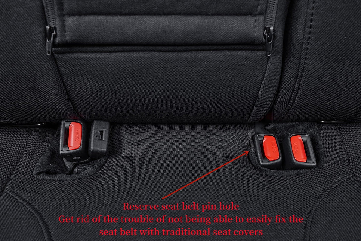 Coverdream Custom Fit KONA Car Seat Covers for Hyundai KONA 2018 2019 2020 2021 2022 2023 - Polyester (Black,Full Set)