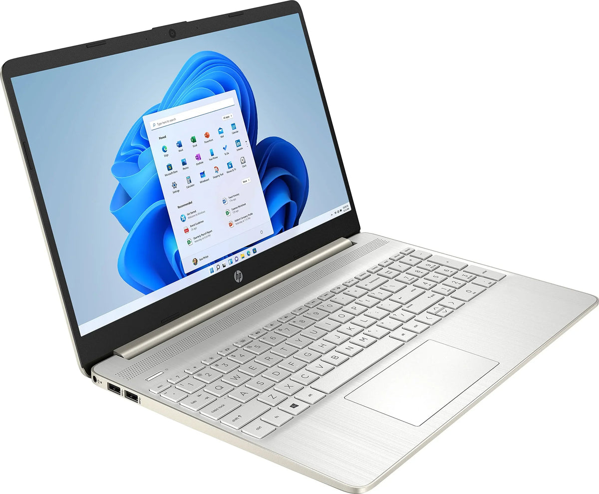 HP 2022 15.6" FHD Micro-Ege Display Laptop PC Intel 11th Gen 4-Core i5-1135G7 12GB DDR4 RAM 256GB NVMe SSD Intel Iris Xe Graphics Webcam HDMI WiFi AC BT USB-C Silver Windows 10 Pro w/RE USB Drive