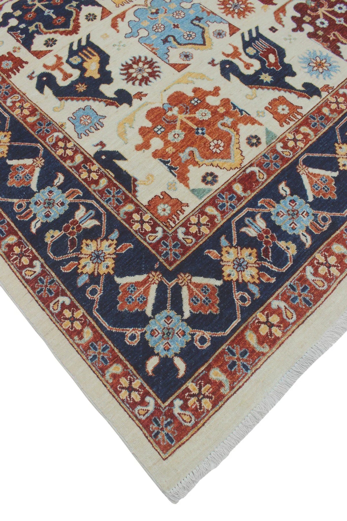 Aria Gormal Ivory/Blue Rug, 8'8" x 11'11"