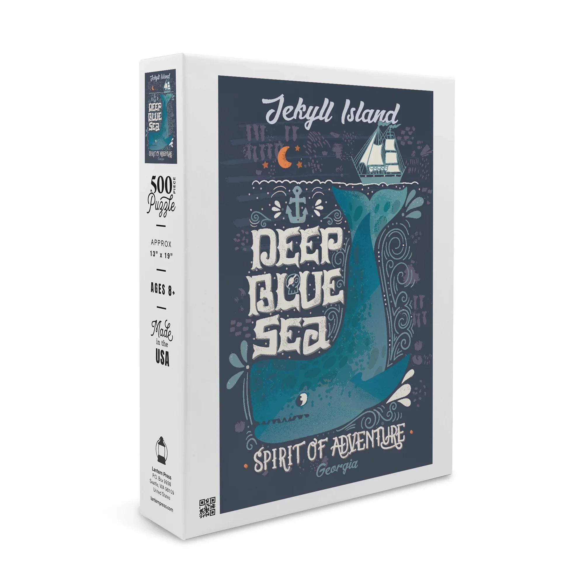 Jekyll Island, Georgia, Deep Blue Sea, Spirit of Adventure, Whale (19x27 inches, Premium 500 Piece Jigsaw Puzzle for Adults and Family, Made in USA)